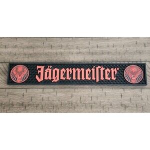 Jagermeister Rubber Bar Spill Mat 20.5" x 3.25" Black Orange